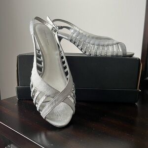 Papell Studio Silver Strappy Heels